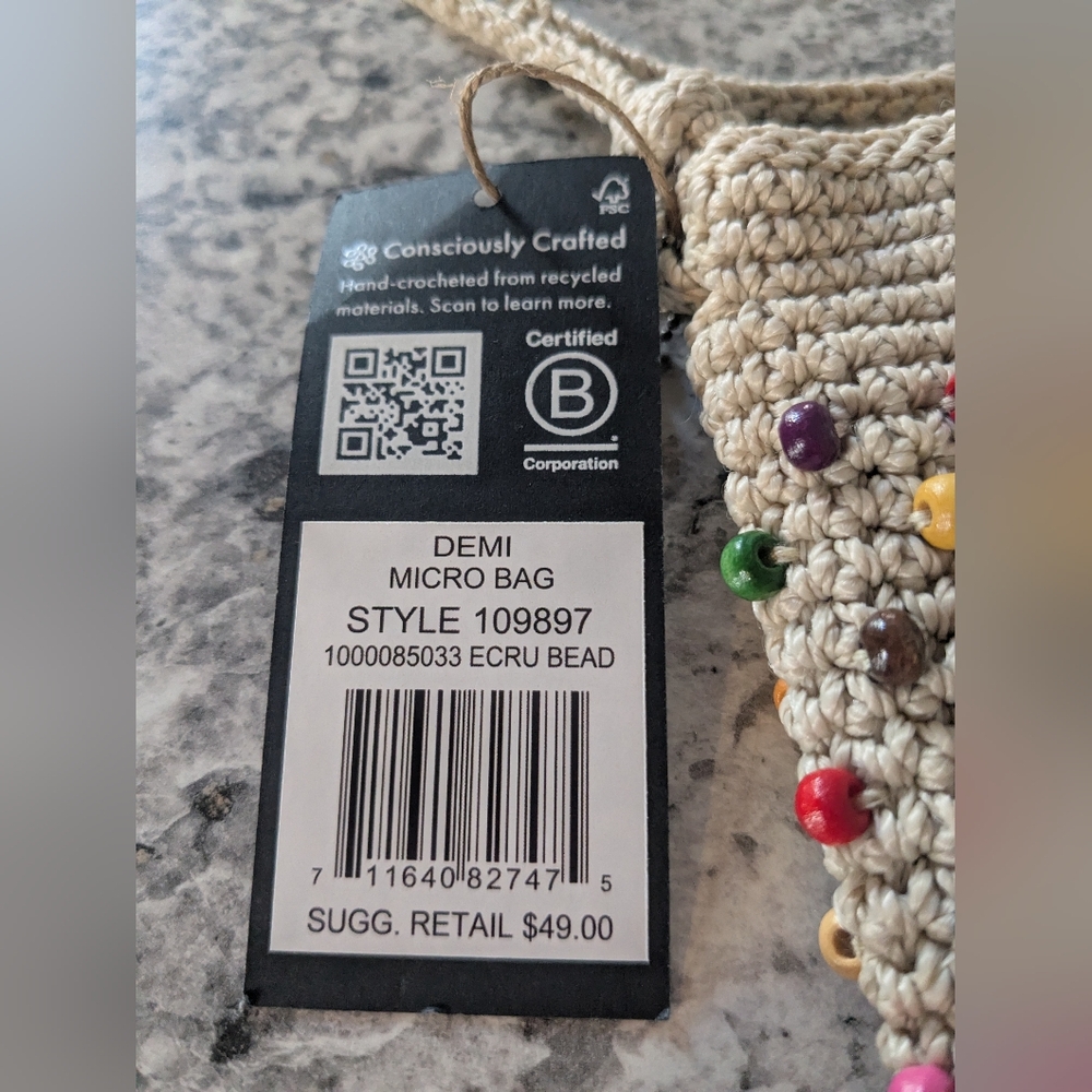 The Sak Purse Crossbody Bag Multi Color Josie Mini Hand Crochet Beaded Bag NWT - Picture 8 of 9